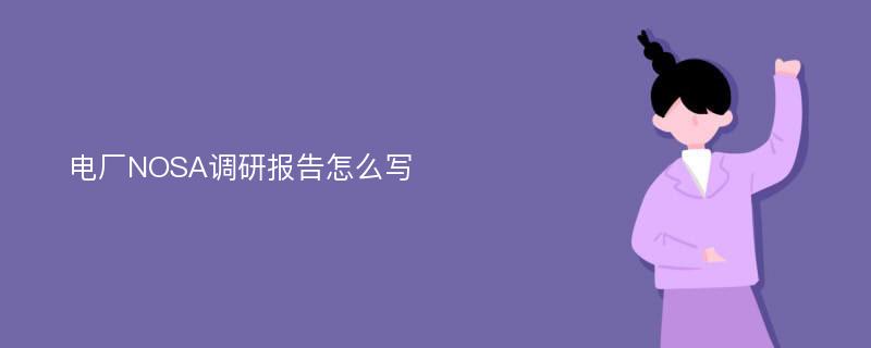 电厂NOSA调研报告怎么写