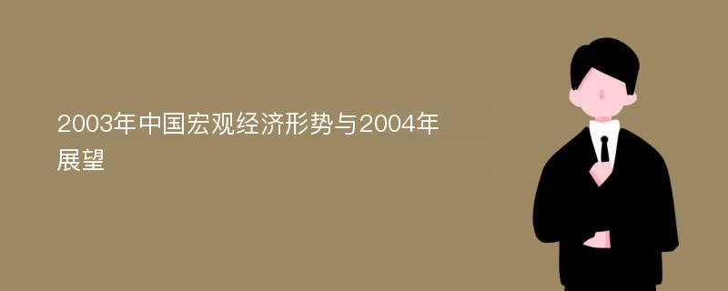 2003年中国宏观经济形势与2004年展望