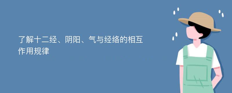 了解十二经、阴阳、气与经络的相互作用规律