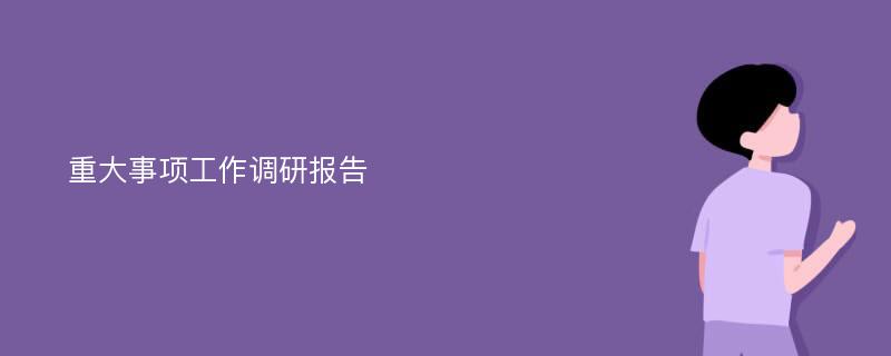 重大事项工作调研报告