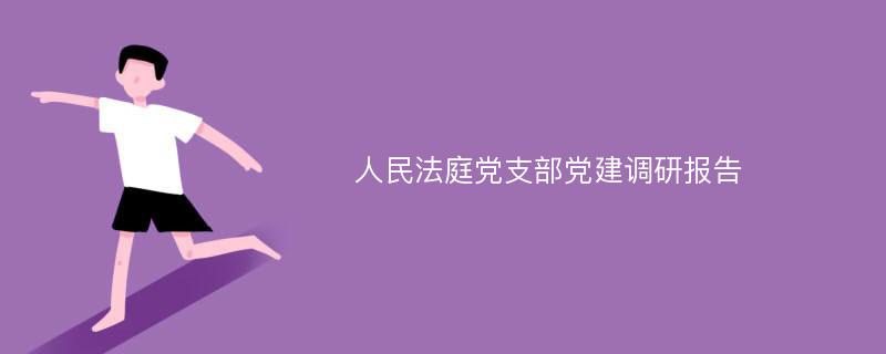 人民法庭党支部党建调研报告