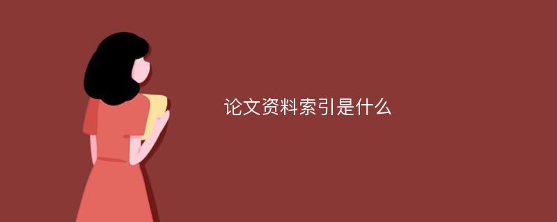 论文资料索引是什么