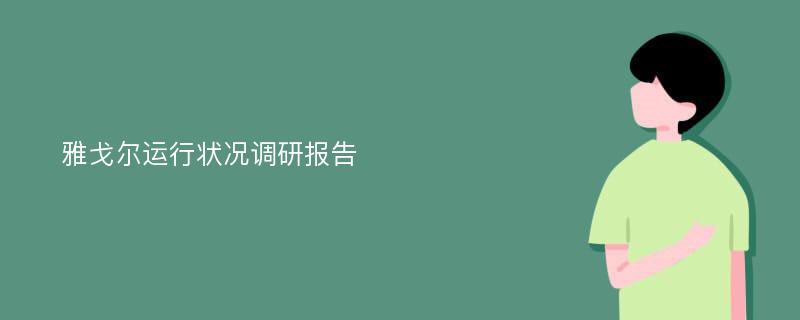 雅戈尔运行状况调研报告