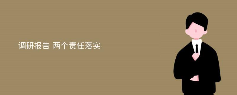 调研报告 两个责任落实